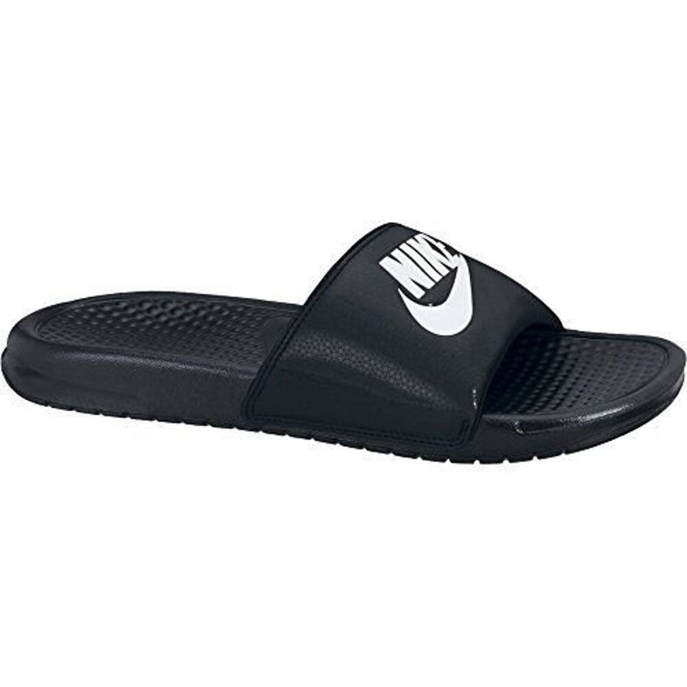 NWT Nike Men's Benassi JDI Slides Athletic Sandal, Black/White Noir/Blanc-8